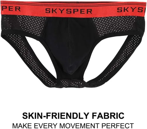 Miniatura 3 de SKYSPER Suspensorio de malla transpirable para hombre, 2 piezas, 3 piezas, 4 piezas, ropa interior masculina, partidarios atléticos para hombres