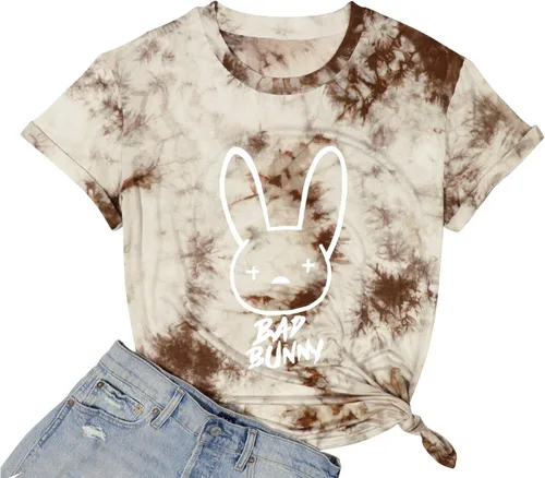 Miniatura 7 de Bad Bunny - Camiseta de Pascua para mujer, diseño divertido de conejo, para verano, vacaciones, hip hop, regalo