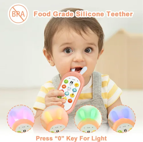 Miniatura 7 de Richgv Regalo de cumpleaños para niña de 1 año, juguete de teléfono celular para bebé, juguetes de aprendizaje sensorial con 12 funciones, juguetes