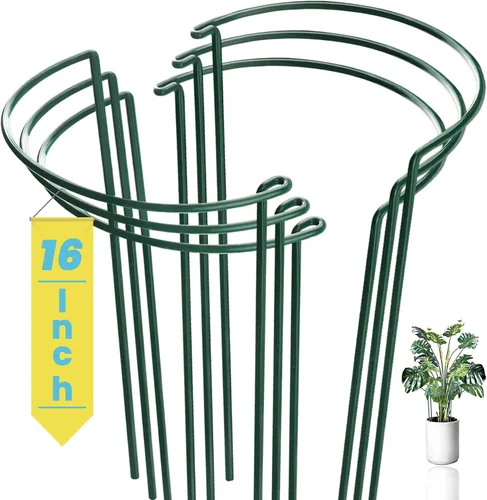 Miniatura 8 de Estaca de soporte para plantas de serpiente, estaca y soporte de peonía semicircular, jaula de soporte de hortensias resistente, anillo de soporte