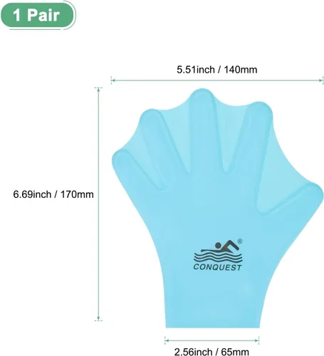 Miniatura 3 de M METERXITY Guantes de natación de silicona, guantes de natación con malla tipo rana de dedo, guantes de entrenamiento de natación, resistencia al