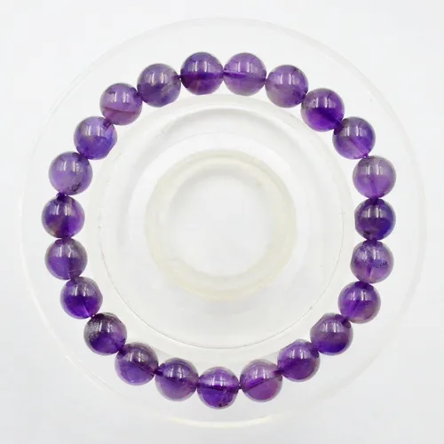 Miniatura 2 de AD Beads Pulsera elástica de cuentas redondas de piedras preciosas naturales, curación Reiki, 0.315 in