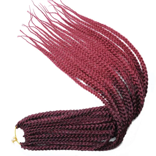 Miniatura 38 de 6 paquetes/lote (14/18/24/30) pulgadas, 0.4 in, 20 hebras por paquete, 3 extensiones de cabello trenzado de ganchillo finas, diámetro 3X