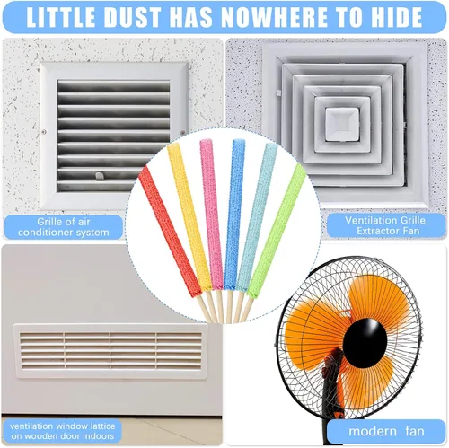 Miniatura 4 de Honeydak 6 piezas de microfibra con detalles de plumero, mini plumero, herramienta de limpieza de grietas, limpiador de ventilación de aire, cepillo