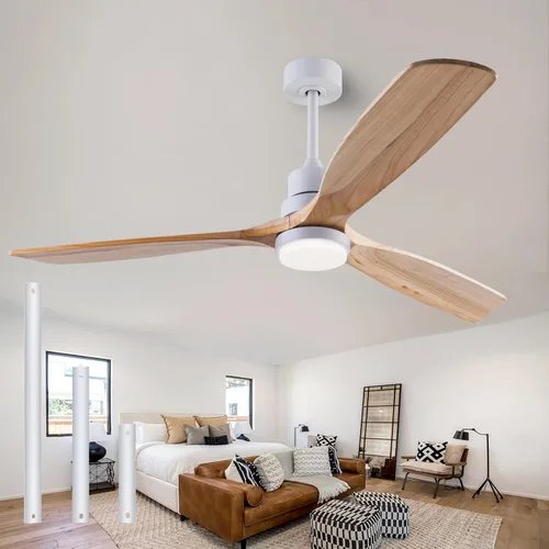 Miniatura 28 de QUTWOB Ventilador de techo de madera de 42 pulgadas con control remoto de luces, motor CC silencioso de 3 aspas para patio, sala de estar, Cuerpo
