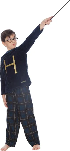 Miniatura 3 de Harry Potter Mrs. Weasley H - Conjunto de pijama de franela de forro polar para Navidad, 2 piezas, marino
