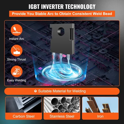 Miniatura 3 de VEVOR Soldadora MIG, máquina de soldar 3 en 1 de 270 amperios, soldadora MIG Lift TIG de arco de 110 220V, soldadora TIG portátil con elevador ARC