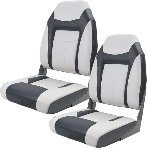 Miniatura 7 de Premium Marine - Un par de asientos plegables para barco con respaldo bajo/respaldo alto, asientos marinos de pesca con tornillos de acero inoxidable
