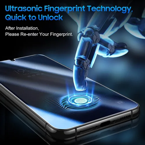 Miniatura 5 de UniqueMe Protector de pantalla de privacidad para Samsung Galaxy S23 Plus, compatible con huellas dactilares ultrasónicas, [2+2 unidades] Vidrio