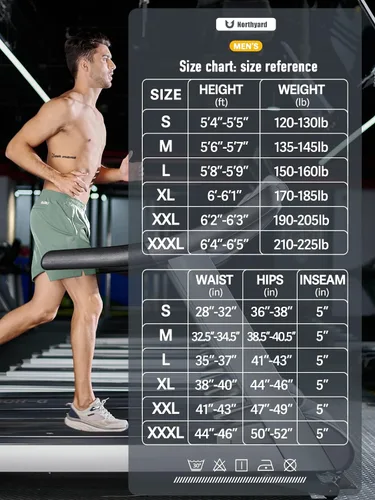 Miniatura 6 de NORTHYARD Pantalones cortos deportivos para correr para hombre, 5 pulgadas, 7 pulgadas, 9 pulgadas, entrenamiento, gimnasio, tenis, secado rápido