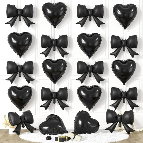 Miniatura 20 de 20 globos de lazo rosa, globos de corazón rosa bebé, globo en forma de corazón de 18 pulgadas, globo de lazo de 21 pulgadas para propuesta