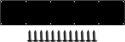 Placa de metal para puerta, 6 x 24 pulgadas, protector de placas decorativas de aluminio para puertas, 18 Ga de grosor 6 x 24 pulgadas (negro)