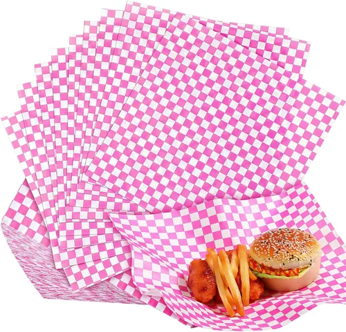 Miniatura 11 de Spakon 1000 hojas de papel encerado para alimentos de 12 x 12 pulgadas a cuadros encerados secos para envolver sándwich, revestimientos de cestas