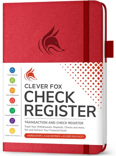 Miniatura 17 de Clever Fox Libro de registro de cheques – Registro de transacciones de lujo, libro de contabilidad contable, registro de cheques y libro de registro