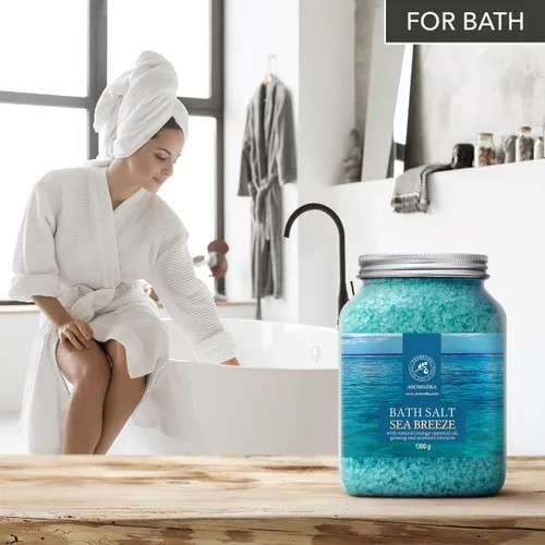 Miniatura 3 de Juego de sal marina de baño, 2 x 46 onzas, sal de brisa marina, sales marinas naturales de baño, lo mejor para relajarse, calmar, cuidado corporal