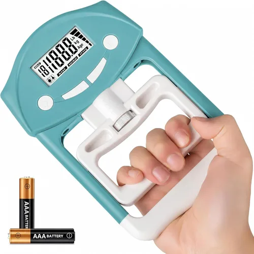 Miniatura 10 de Probador de fuerza de agarre, dinamómetro de agarre de mano, probador electrónico de fuerza de agarre de mano, medidor de ejercicio de mano, medidor