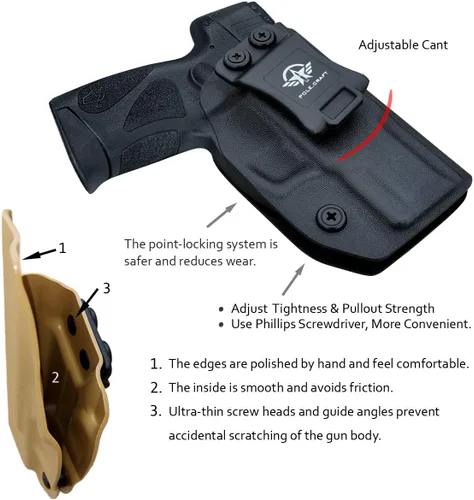 Miniatura 3 de Funda para arma Taurus G2C, Kydex IWB personalizada: Taurus G2C 9mm y pistola Millennium PT111 G2 / PT140 - Portador oculto en la cintura