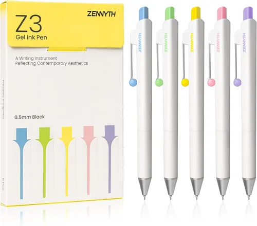 Miniatura 8 de YOXMJDB Bolígrafos de gel, 10 bolígrafos de tinta negra de 0.020 in, bolígrafos retráctiles de secado rápido con barril en forma de diamante