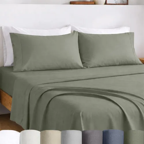 Miniatura 19 de California Design Den Juego de sábanas para cama King - Sábanas de percal de 100% algodón egipcio certificado, tamaño King con bolsillos profundos