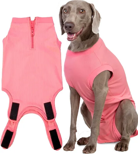 Miniatura 45 de Traje de Recuperación Wabdhaly para Perros, Traje de Cone de Perro con Cremallera Alternativa para Cirugía de Esterilización Femenina, Traje