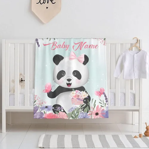 Miniatura 15 de Mantas de bebé personalizadas con diseño de animales, manta personalizada con nombre para niños y niñas, manta de bebé personalizada, regalos