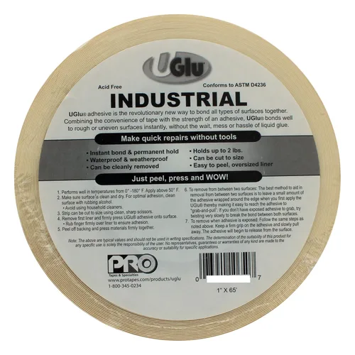 Miniatura 2 de ProTapes 306UGLU1065 UGlu Rollo de 20 Mil 3" Core 1" Ancho x 65