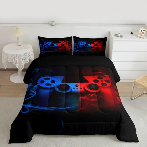 Miniatura 5 de Erosebridal Juego de edredón individual para niños, juegos de ropa de cama gaming, juegos de edredón gamer, juego de ropa de cama para niños Multi 10