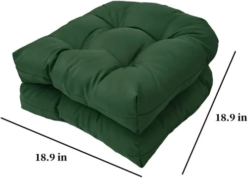 Miniatura 2 de Srutirbo Juego de 2 cojines de asiento para sillas de exterior, impermeables, de 19 x 19 pulgadas, en forma de U, para sillas de patio y sillas