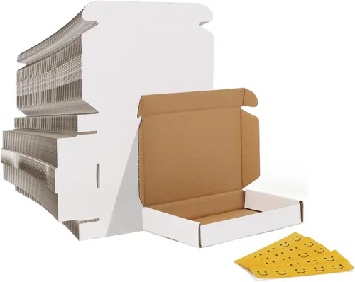 Miniatura 42 de HORLIMER - Cajas de envío pequeñas de 7x5x2, conjunto de 50, caja de cartón corrugado blanca para envío de correspondencia
