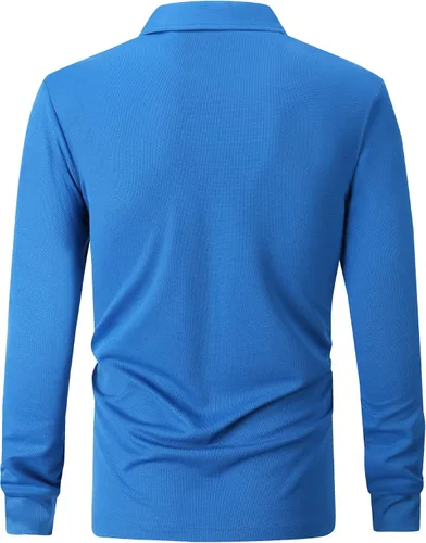 Miniatura 2 de SECOOD Polo de manga larga para hombre que absorbe la humedad atlético casual para golf