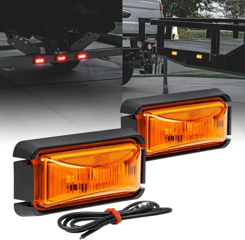 Miniatura 14 de TRUE MODS 2 piezas 2.5" Luz LED roja para remolque con bisel negro [DOT FMVSS 108] [SAE P2PC] [montaje superficial] [impermeable IP67] luces de Rojo