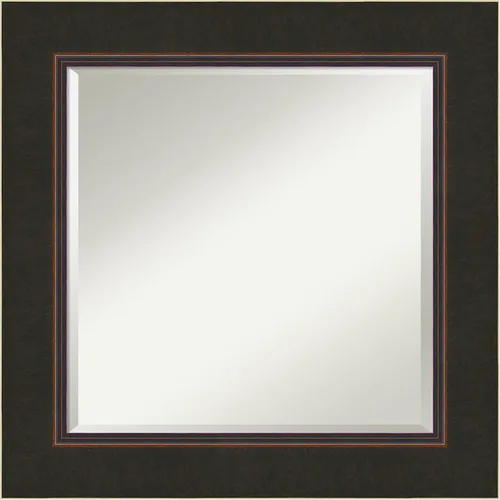 Miniatura 9 de Amanti Art Espejo de baño de bronce para sobre fregadero, espejo rectangular de bronce milano de 27 x 23 pulgadas, marco de madera pequeño casual