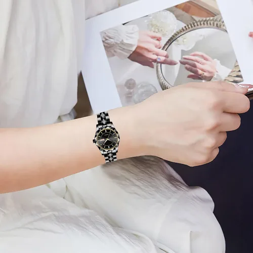 Miniatura 3 de BESTKANG Reloj de pulsera clásico para mujer, de lujo, impermeable, con calendario, acero inoxidable, de cuarzo, para mujer