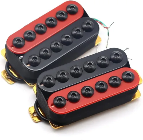 Miniatura 8 de Pastillas de guitarra humbucker de alto rendimiento estilo Invader con imán cerámico para partes de guitarra eléctrica, cuello y puente (blanco)