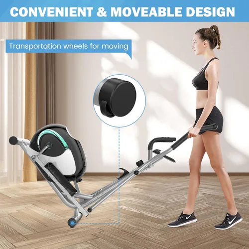 Miniatura 7 de Dripex - Máquina elíptica elíptica magnética para el hogar, máquinas elípticas hipersilenciosas con volante de inercia de 13.2 libras, 16 niveles