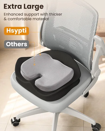 Miniatura 4 de Cojín de Asiento, X Grande para Silla de Oficina para Alivio del Dolor de Ciática, Almohadillas de Espuma Viscoelástica Ergonómicas para Coche