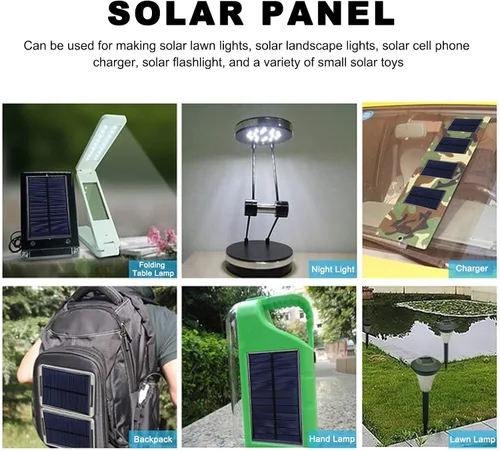 Miniatura 5 de 3 unids mini panel solar DC 6V polisilicio módulo cargador solar DIY sistema kits con cable de 11.8 in