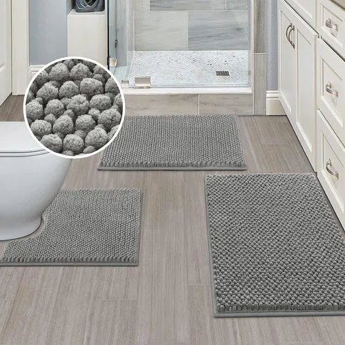 Miniatura 15 de Turquoize Alfombras de baño de felpilla antideslizante para baño, 17 x 24 pulgadas, extra suaves y absorbentes, lavables a máquina, perfectas