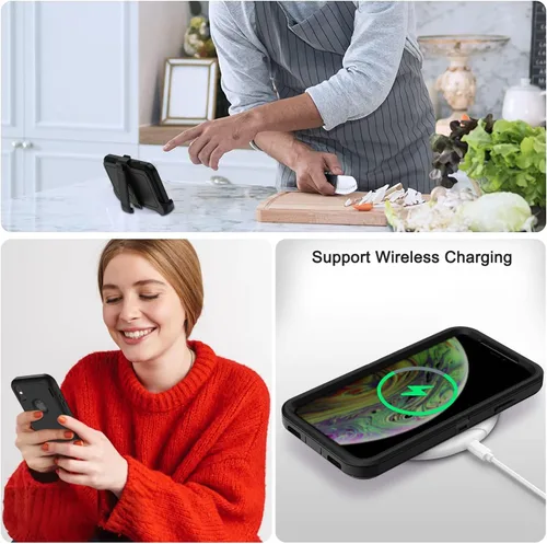 Miniatura 7 de Funda para iPhone Xs Max, [Resistente] 4 en 1, resistente a prueba de cortocircuitos, con función atril y protector de pantalla para Apple iPhone Xs
