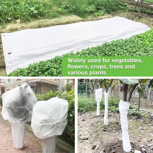 Miniatura 5 de YFFSIDMY Cubiertas para plantas, protección contra la congelación, mantas de heladas de 6.5 x 16 pies para plantas al aire libre, tela de escarcha