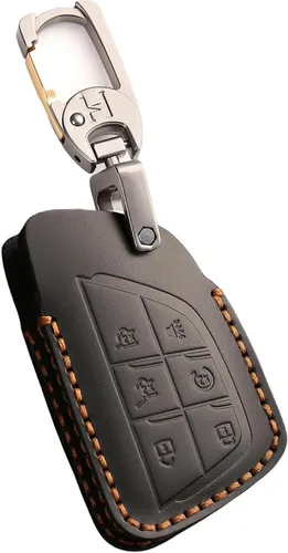 Miniatura 7 de Funda de cuero para llavero de 4 botones para GMC compatible con Hummer Yukon XL Sierra Acadia Canyon, para Chevy Tahoe Colorado Suburban Silverado