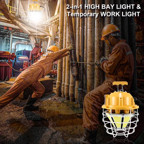 Miniatura 6 de Luz de trabajo temporal LED 250W 37500LM 5000K Luz diurna blanca alta Bahía LED luz de construcción con gancho portátil enlazable duradero LED