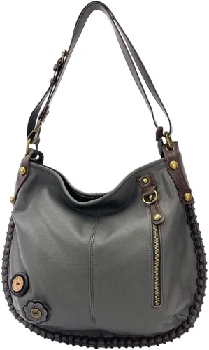 Miniatura 3 de CHALA Bolso de mano con encanto, cruzado o hombro, convertible grande, color marrón