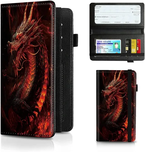 Miniatura 88 de Funda para chequera para hombres y mujeres, cartera de cuero RFID con ranuras para tarjetas de crédito, soporte de cheques duplicados personales