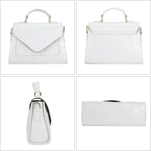 Miniatura 8 de FAMYPAL Bolsos cruzados de cocodrilo para mujer, bolso pequeño de moda para teléfono, bolso de mano con asa superior para mujer