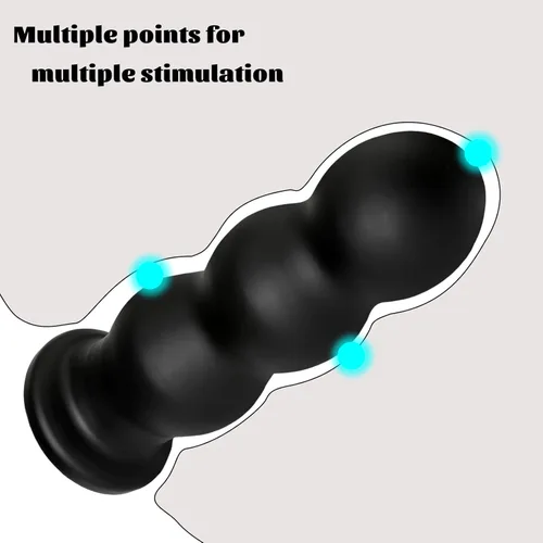 Miniatura 4 de Entrenador de tapón anal: enorme consolador anal grueso con tapón de 3 cuentas, dilatador de ano, bola anal, masaje de próstata, juguetes sexuales
