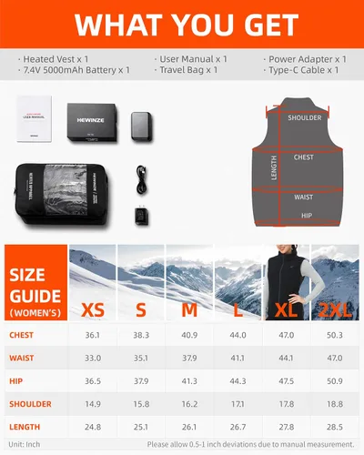 Miniatura 6 de HEWINZE Chaleco calefactor de forro polar para hombremujer con paquete