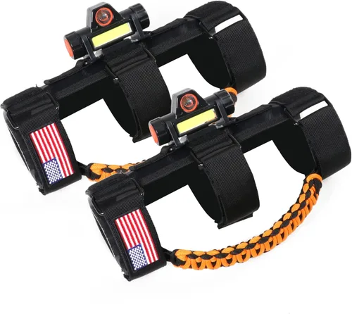 Miniatura 25 de Asas de agarre para barra estabilizadora con luz de techo para 1945-2025 Jeep Wrangler CJ YJ TJ JK JL Gladiator JT UTV Polaris RZR 2.0”-4.0” jaula 2