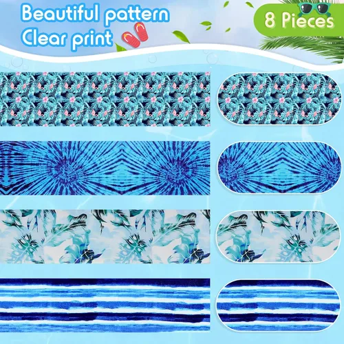 Miniatura 3 de Boao 8 Piezas Bandas de Toalla Grandes para Sillas de Playa 15.75" x 1.97" Bandas de Toalla para Sillas de Crucero Clips Elásticos a Prueba