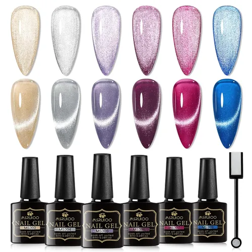 Miniatura 8 de Juego de esmaltes de uñas de gel 9D Cat Eye, esmalte de gel magnético con efecto cielo estrellado, esmalte de gel de ojo de gato con LED UV, kit